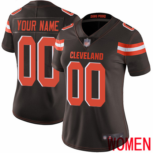 Women Limited Brown Jersey Football Cleveland Browns Customized Home Vapor Untouchable->customized nfl jersey->Custom Jersey